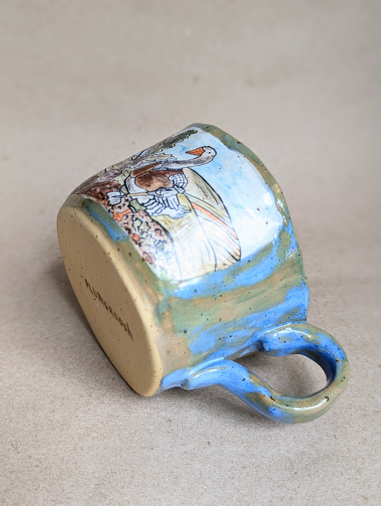 Handmade ceramic goose mug