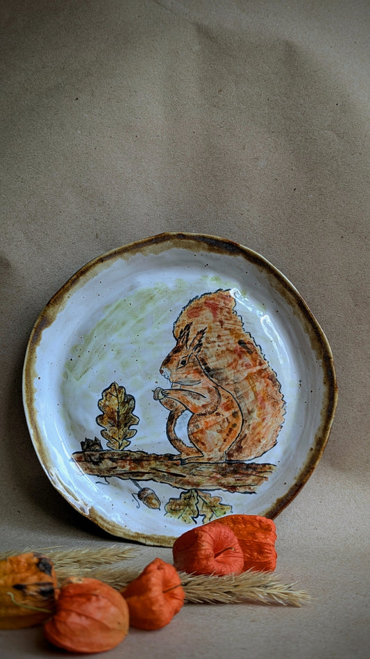 Handmade Squirrel Plate