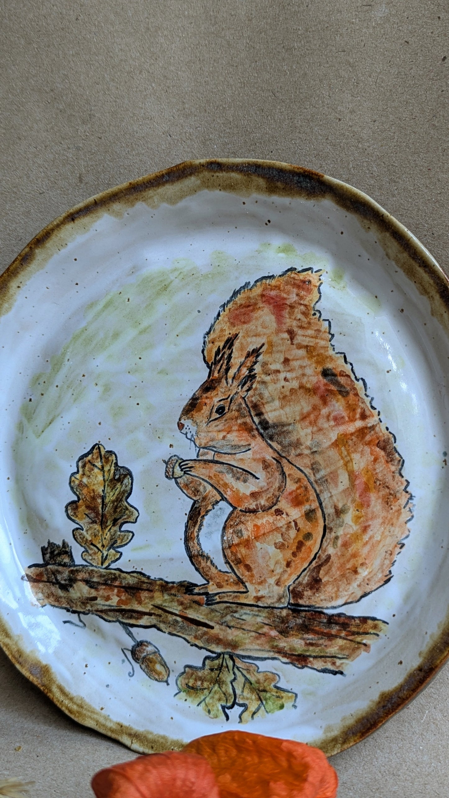 Handmade Squirrel Plate