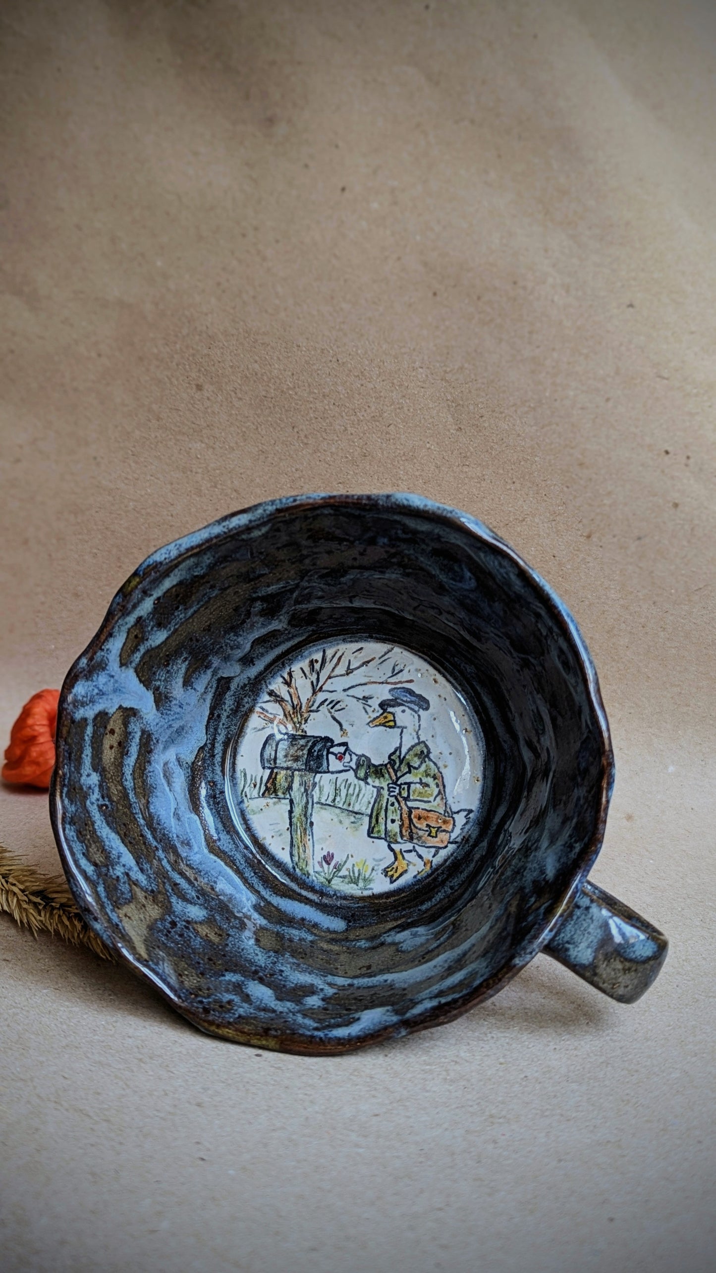 Handmade Postwoman Goose Mug