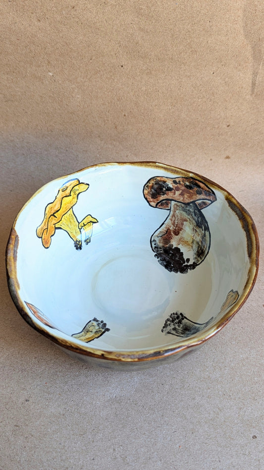 Handmade Bowl with Mushrooms