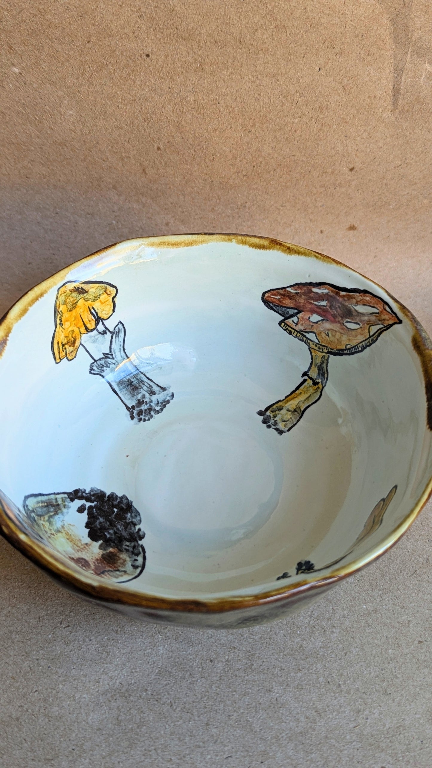 Handmade Bowl with Mushrooms