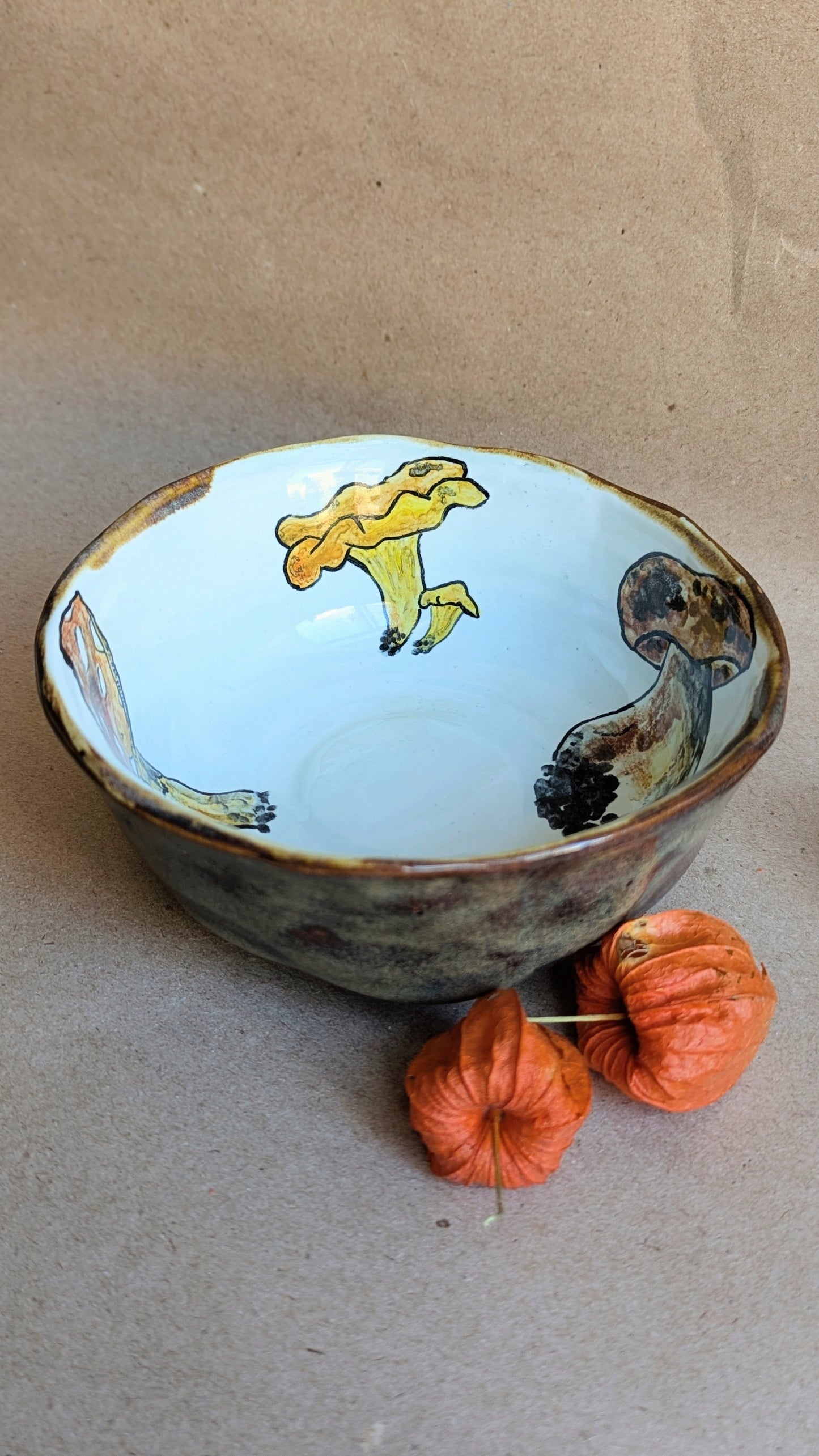 Handmade Bowl with Mushrooms