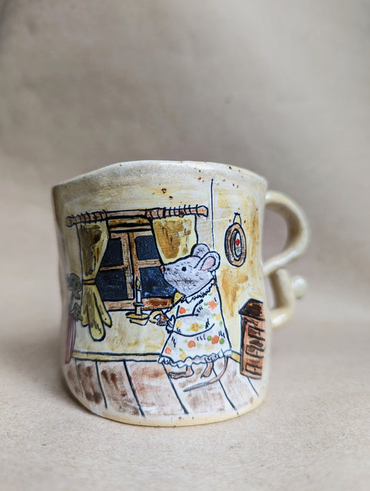 Handmade ceramic mouse mug