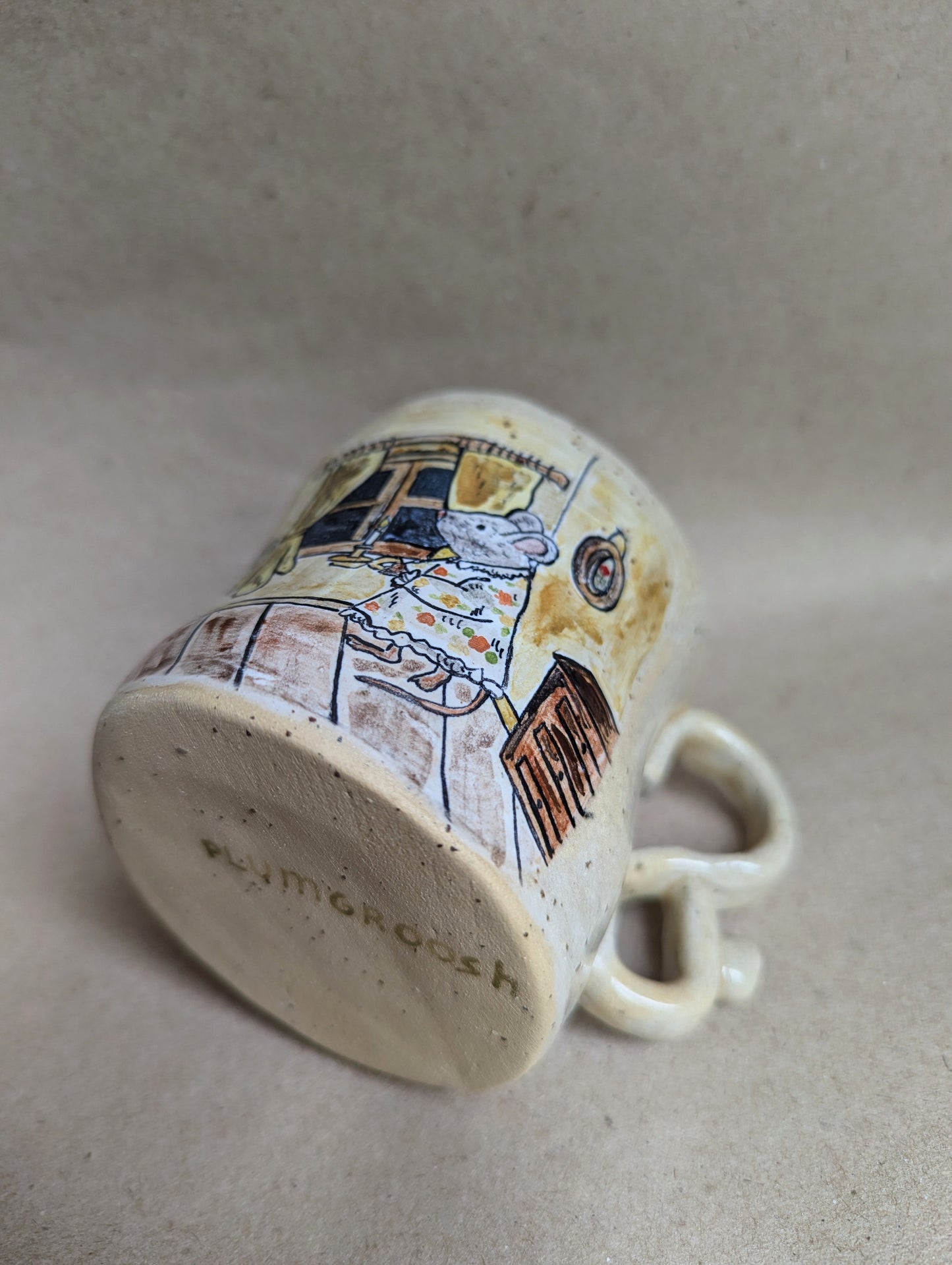 Handmade ceramic mouse mug