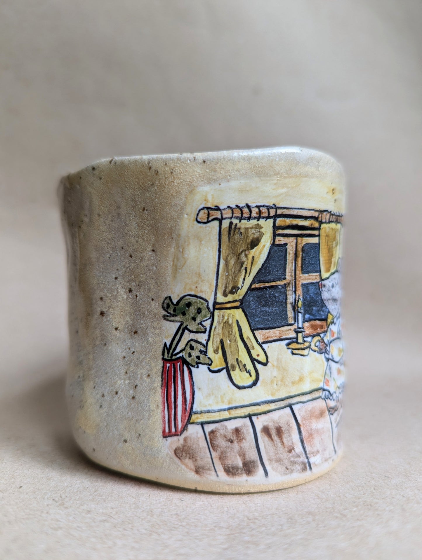 Handmade ceramic mouse mug
