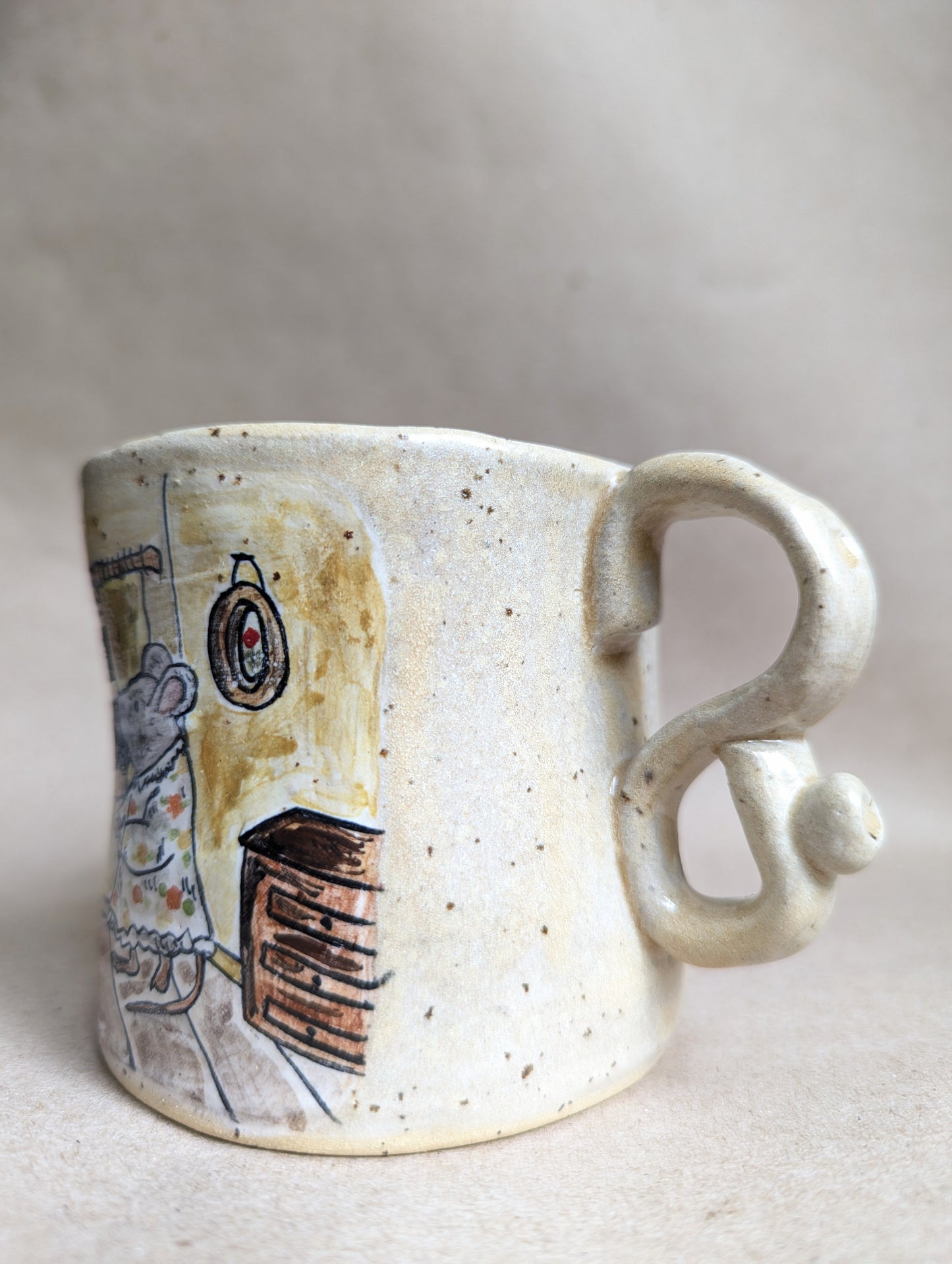 Handmade ceramic mouse mug