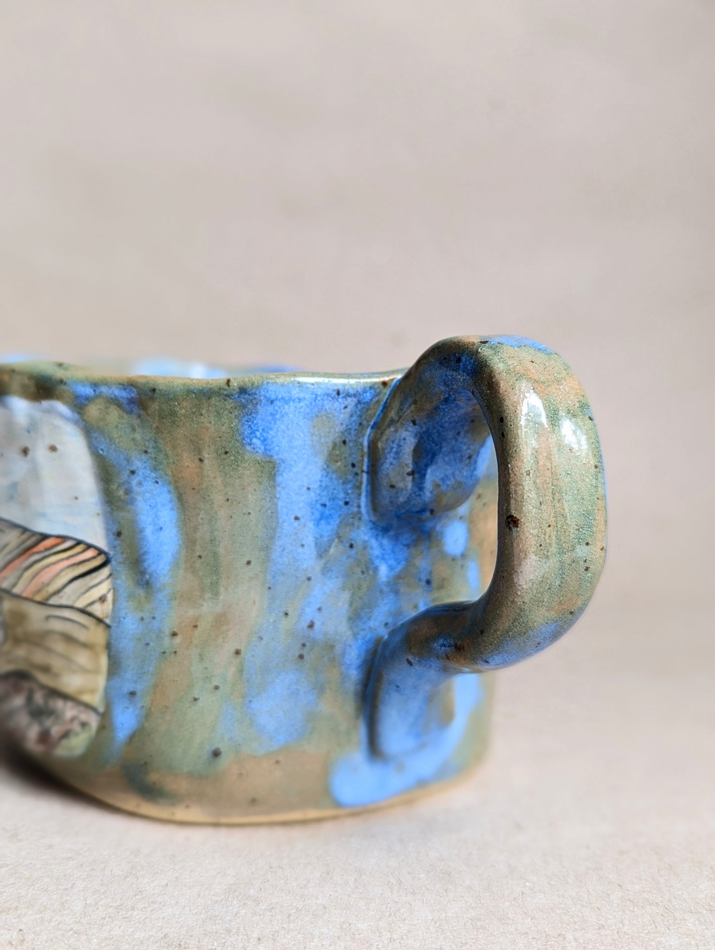 Handmade ceramic goose mug